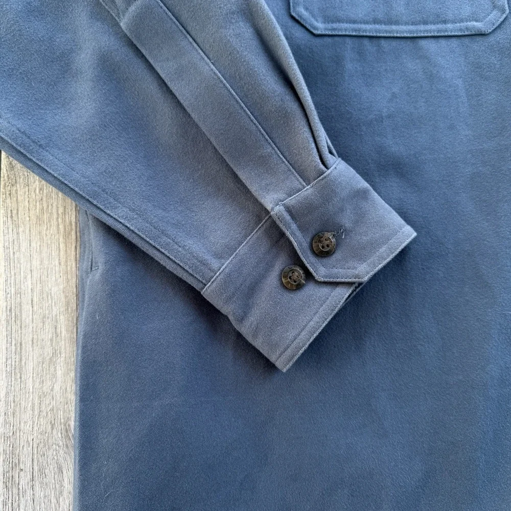 VTG Levis Shirt Jacket  Mens Large Blue Shacket  Lined Button Up Chamois Heavy - Picture 7 of 15